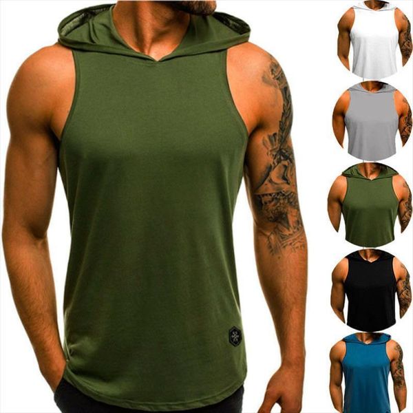 casual men hoodies tank sleeveless tee shirt male fitness workout hooded vest solid undershirt sportswear, White;black
casual men hoodies tank sleeveless tee shirt male fitness workout hooded vest solid undershirt sportswear, White;black