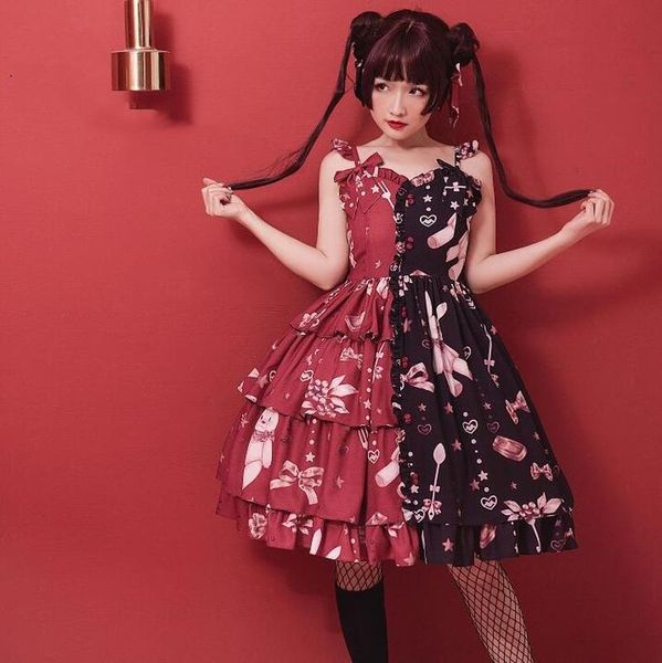 gothic japanese sweet lolita dress retro two-tone patchwork cute bowknot printing victorian kawaii girl jsk casual dresses, Black;gray
gothic japanese sweet lolita dress retro two-tone patchwork cute bowknot printing victorian kawaii girl jsk casual dresses, Black;gray