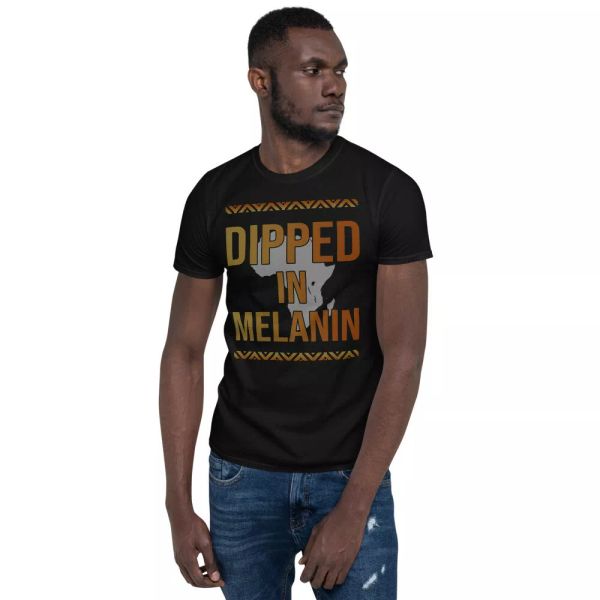dipped in melanin cool black history month proud afro african roots t-shirt, White;black
dipped in melanin cool black history month proud afro african roots t-shirt, White;black
