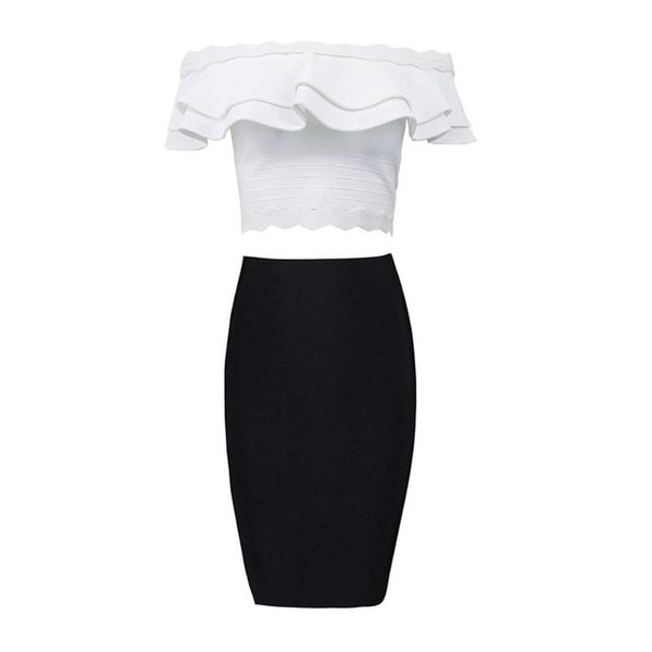 women black white sky blue celebrity two piece sets bandage dress vestidos ruffle jacquard mini party casual dresses, Black;gray
women black white sky blue celebrity two piece sets bandage dress vestidos ruffle jacquard mini party casual dresses, Black;gray