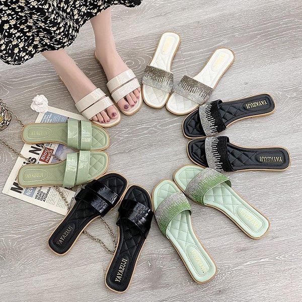 summer fashion design rhinestone women slippers sandals antiskid flat woman slides beach shoes, Black
summer fashion design rhinestone women slippers sandals antiskid flat woman slides beach shoes, Black