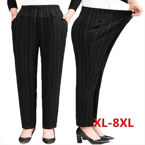 plus size xl 8xl middle women capri aged trousers spring autumn elastic high waist straight pants elegant black winter 731, Black;white
plus size xl 8xl middle women capri aged trousers spring autumn elastic high waist straight pants elegant black winter 731, Black;white