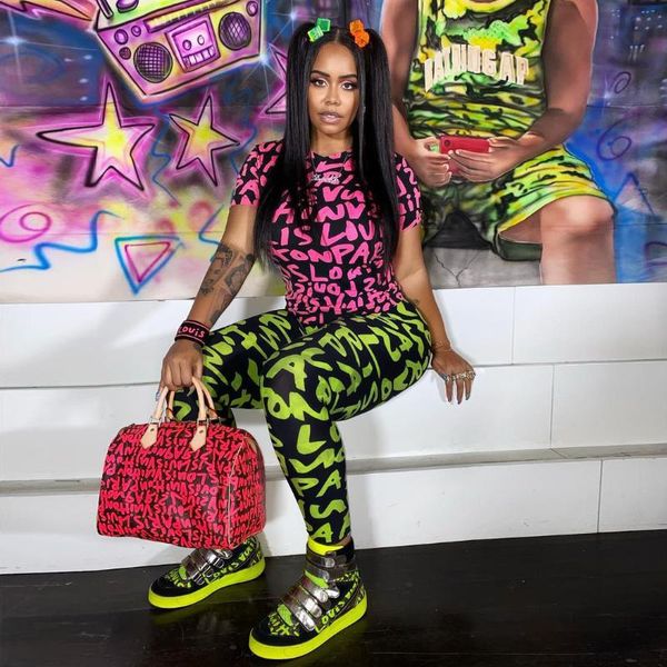 women's two piece pants hip hop harajuku neon letter print fitness pant suits short sleeve o-neck t-shirt and bandage legging streetwea, White
women's two piece pants hip hop harajuku neon letter print fitness pant suits short sleeve o-neck t-shirt and bandage legging streetwea, White