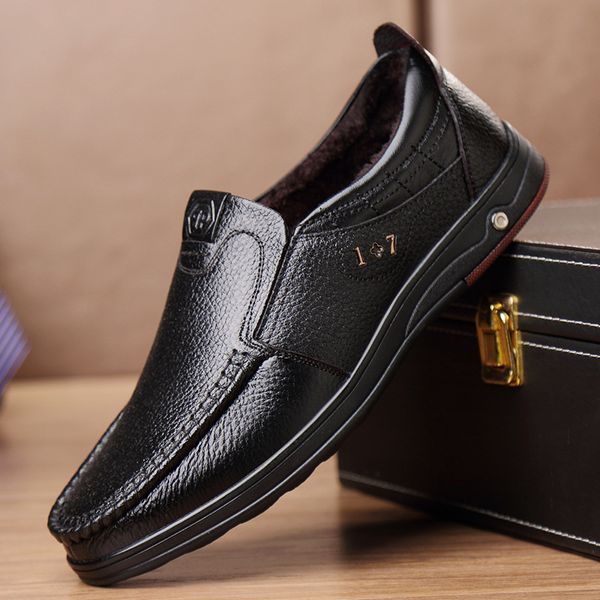 autumn and winter men's leather sho busins casual lace up warm low cotton doudou, Black
autumn and winter men's leather sho busins casual lace up warm low cotton doudou, Black