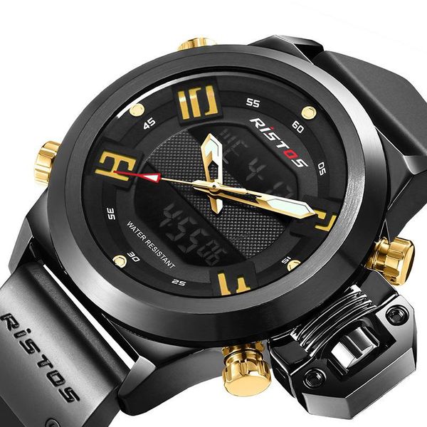 wristwatches risos 9391 men's fashion large dial silicone strap dual display multi-functional waterproof sports watch, Slivery;brown
wristwatches risos 9391 men's fashion large dial silicone strap dual display multi-functional waterproof sports watch, Slivery;brown