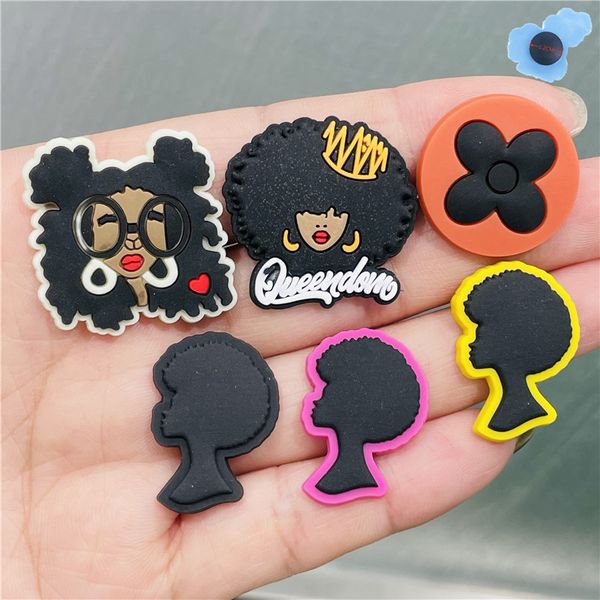 lady colorful black girls queen pvc shoe charms jibbtz for clog babe accessories shoes ornaments decorations as promotional gift diy bracele, White;pink
lady colorful black girls queen pvc shoe charms jibbtz for clog babe accessories shoes ornaments decorations as promotional gift diy bracele, White;pink