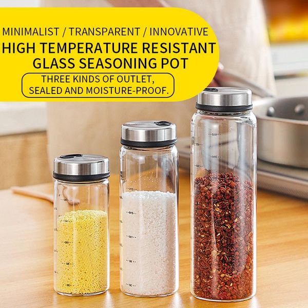 high borosilicate glass seasoning can salt sesame solid condiment seal bottle pepper spice shaker with rotary lid kitchen tools storage bott 
high borosilicate glass seasoning can salt sesame solid condiment seal bottle pepper spice shaker with rotary lid kitchen tools storage bott