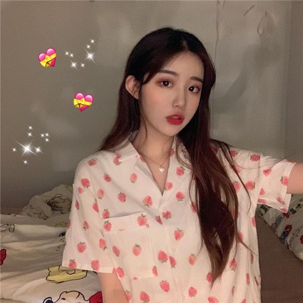 summer silk pajamas sets girls women sleepwear korean sweet print pijamas plus size home suit japanese loose lapel pyjamas, Black;red
summer silk pajamas sets girls women sleepwear korean sweet print pijamas plus size home suit japanese loose lapel pyjamas, Black;red