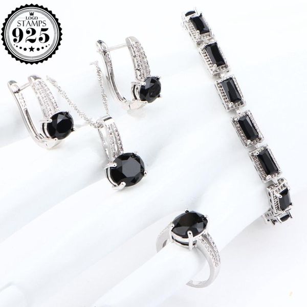 wedding jewelry sets 925 sterling silver women bridal black zircon pendant ring earrings bracelet necklace set gift box, Slivery;golden
wedding jewelry sets 925 sterling silver women bridal black zircon pendant ring earrings bracelet necklace set gift box, Slivery;golden