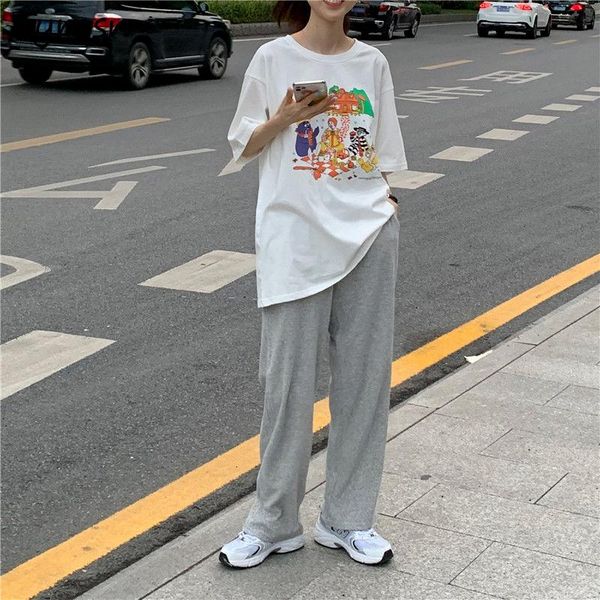 women's two piece pants women sets short sleeve loose all-match students harajuku korean style chic fashion streetwewar summer kawaii, White
women's two piece pants women sets short sleeve loose all-match students harajuku korean style chic fashion streetwewar summer kawaii, White