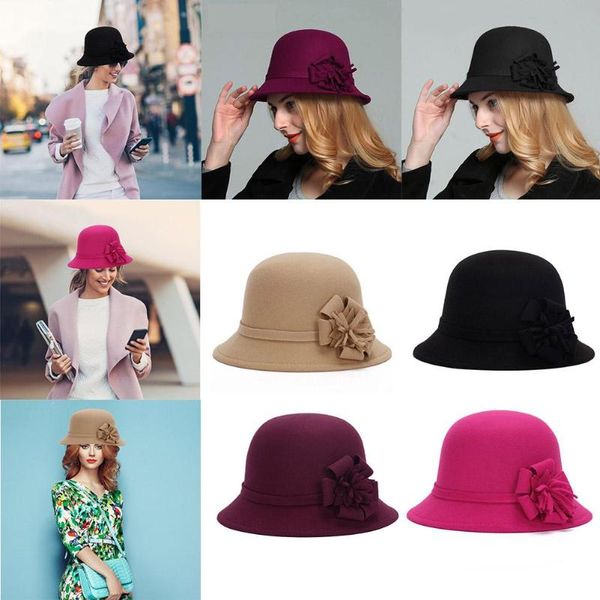 stingy brim hats women's wool felt cap flowers bowler retro ladies for parties trade fairs hat cloche, Blue;gray
stingy brim hats women's wool felt cap flowers bowler retro ladies for parties trade fairs hat cloche, Blue;gray