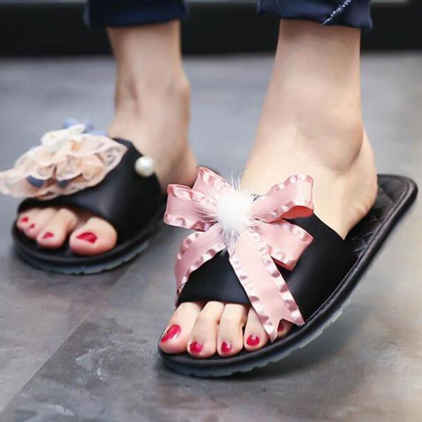 slippers summer shoes woman slip on sandals fashion bow flat silk home comfortable women flip flops s87, Black
slippers summer shoes woman slip on sandals fashion bow flat silk home comfortable women flip flops s87, Black