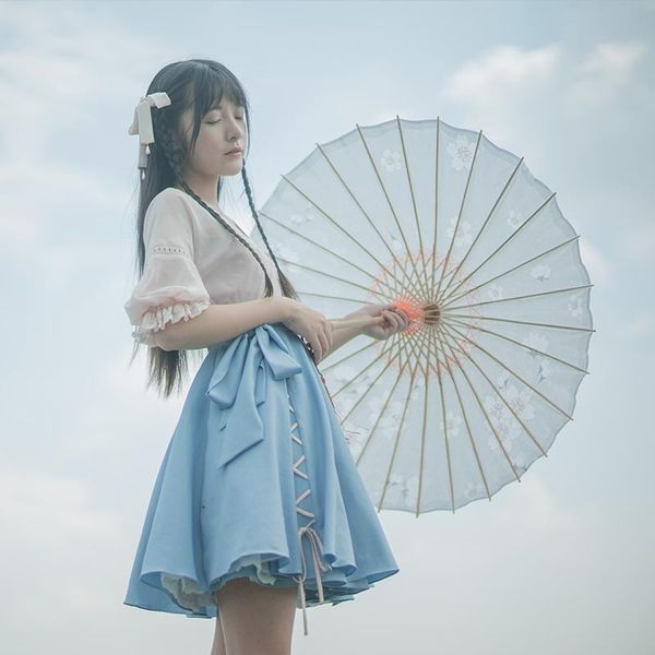casual dresses "drizzle" chinese style mori girl 2pcs set hanfu dress pink blue cross tie chiffon & suspender vest elegant, Black;gray
casual dresses "drizzle" chinese style mori girl 2pcs set hanfu dress pink blue cross tie chiffon & suspender vest elegant, Black;gray