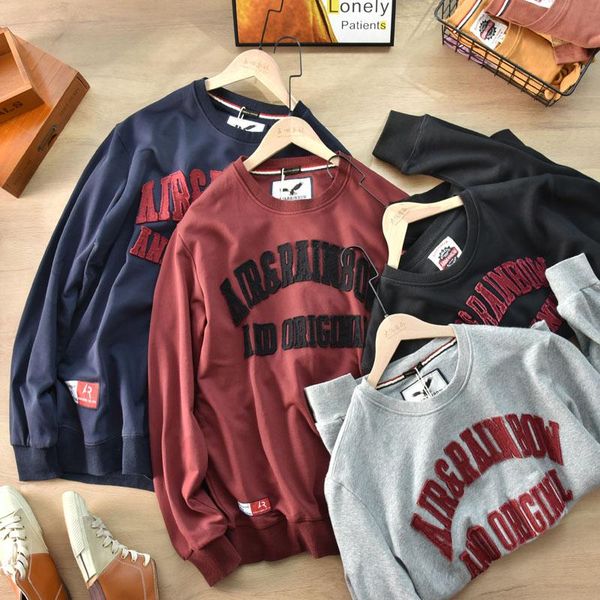 men's hoodies & sweatshirts american retro terry letter print pure cotton washed old round neck pullover knitted long-sleeved casual sp, Black
men's hoodies & sweatshirts american retro terry letter print pure cotton washed old round neck pullover knitted long-sleeved casual sp, Black