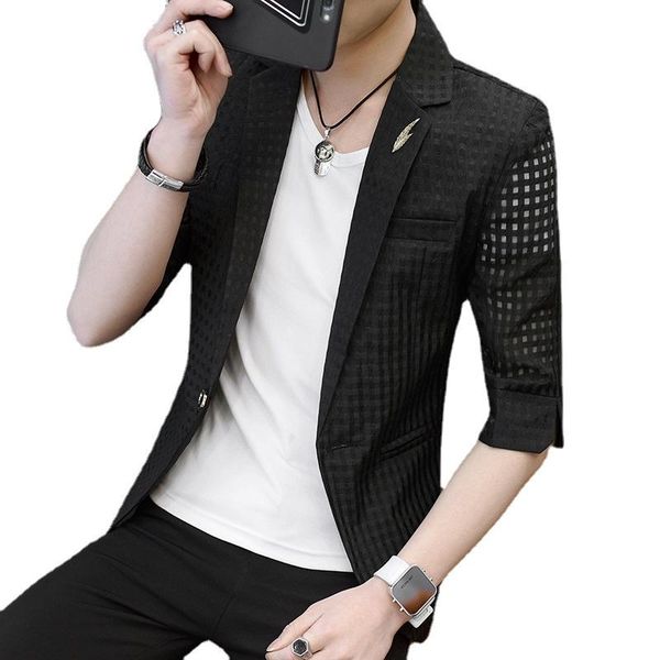 men's suits & blazers 2021 summer breathable ultra-thin suit youth handsome sun protection blazer, White;black
men's suits & blazers 2021 summer breathable ultra-thin suit youth handsome sun protection blazer, White;black
