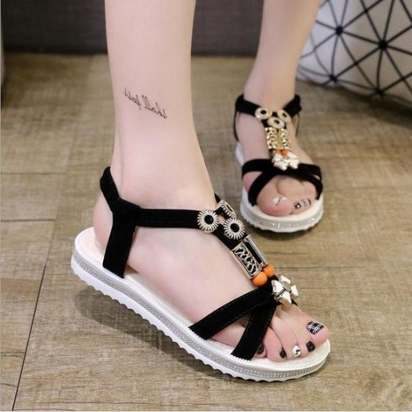 sandals 2021 summer beaded white bottom boho style open toe roman shoes platform women, Black
sandals 2021 summer beaded white bottom boho style open toe roman shoes platform women, Black