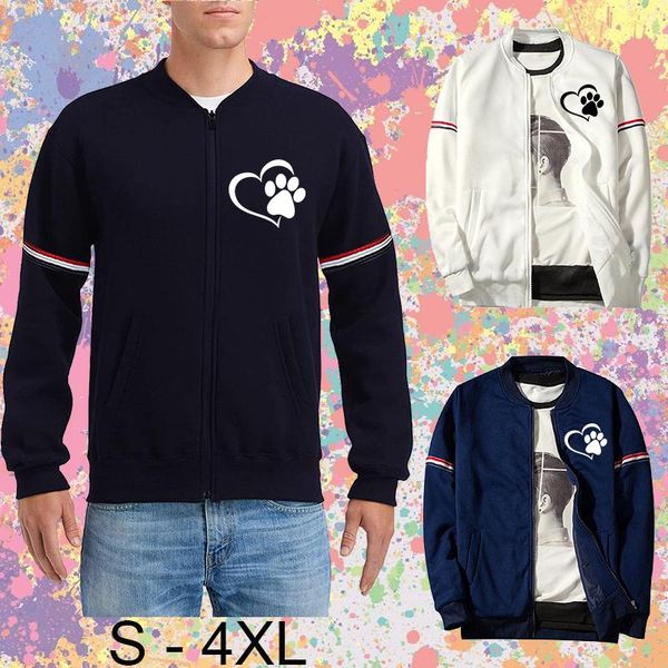men's jackets 2021 heart footprint man jacket full zip bomber flight campus mens design stand-up collar casual clothing for men sport, Black;brown
men's jackets 2021 heart footprint man jacket full zip bomber flight campus mens design stand-up collar casual clothing for men sport, Black;brown