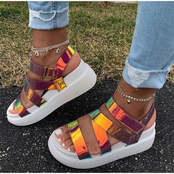 women's sandals summer casual sandal for women 2021 thick bottom ladies platform flat sandalias ankle strap comfort female shoes, Black
women's sandals summer casual sandal for women 2021 thick bottom ladies platform flat sandalias ankle strap comfort female shoes, Black