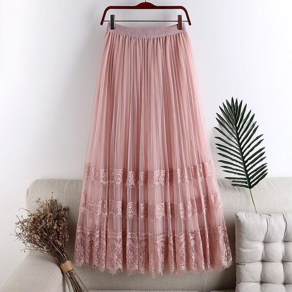 skirts women 2021 autumn winter sweet lace stitching a-line pleated mesh skirt female high waist midi elegant party b794, Black
skirts women 2021 autumn winter sweet lace stitching a-line pleated mesh skirt female high waist midi elegant party b794, Black