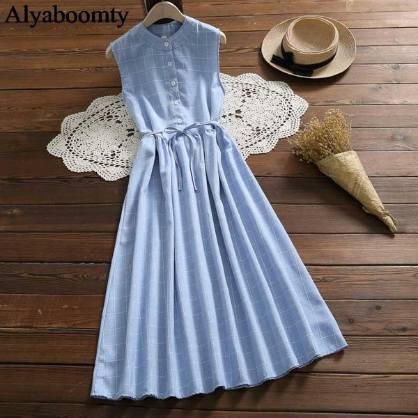 casual dresses korean style summer women long sundress blue gray plaid vestidos femininos sleeveless lace up elegant vintage sweet dress1 1s, Black;gray
casual dresses korean style summer women long sundress blue gray plaid vestidos femininos sleeveless lace up elegant vintage sweet dress1 1s, Black;gray