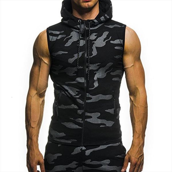 summer men gym fitness camouflage mesh hoodies zip up sleeveless hooded tank vestido de mujer, White;black
summer men gym fitness camouflage mesh hoodies zip up sleeveless hooded tank vestido de mujer, White;black