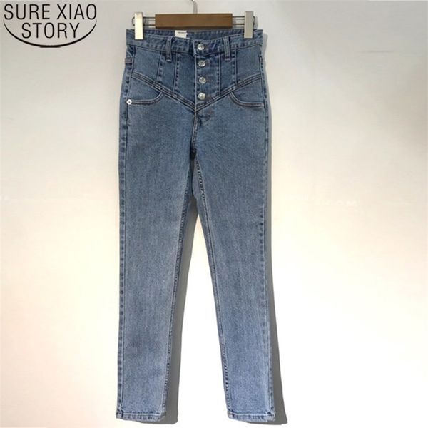 high waist jeans blue skinny pencil pants korean woman autumn front 4 button ankle-length pantalones ajustados 10591 210506, White;black
high waist jeans blue skinny pencil pants korean woman autumn front 4 button ankle-length pantalones ajustados 10591 210506, White;black