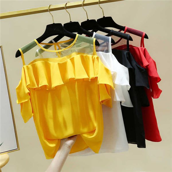 summer sleeveless women blouses plus size casual chiffon mesh women shirts ruffles o neck women clothing 14615 210527, White
summer sleeveless women blouses plus size casual chiffon mesh women shirts ruffles o neck women clothing 14615 210527, White