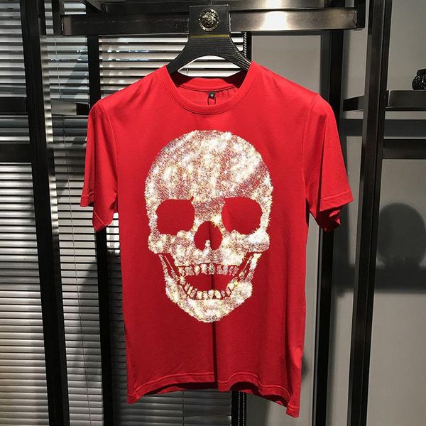 men's t-shirts summer t-shirt diamond silver skull short sleeve hip hop youth slim fit quality, White;black
men's t-shirts summer t-shirt diamond silver skull short sleeve hip hop youth slim fit quality, White;black