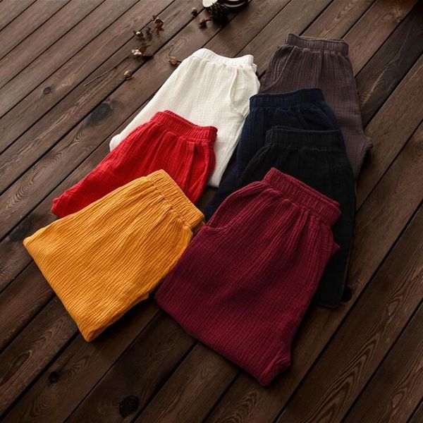 straight casual autumn pockets women capris elastic waist loose cotton linen patchwork vintage original 7xl, Black;white
straight casual autumn pockets women capris elastic waist loose cotton linen patchwork vintage original 7xl, Black;white