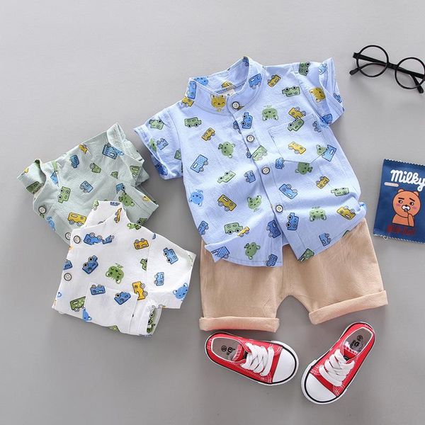 summer korean version thin baby neutral children's suit cartoon car cotton short sleeve shorts two piece set clothing sets, White
summer korean version thin baby neutral children's suit cartoon car cotton short sleeve shorts two piece set clothing sets, White