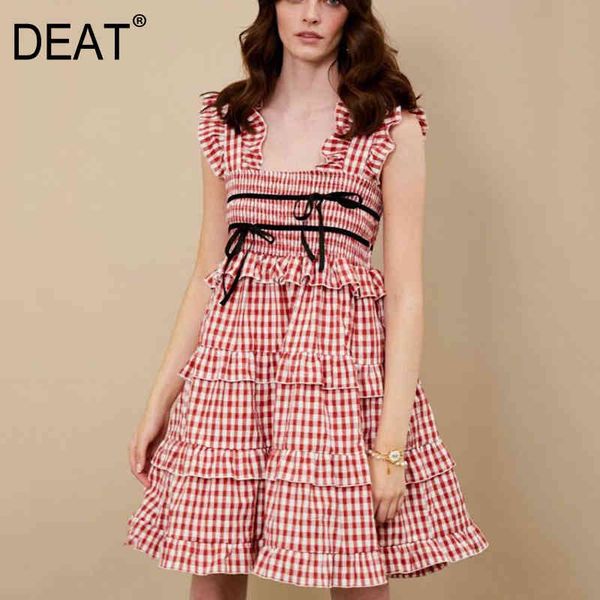 deat summer fashion women clothes sqaure collar sleeveless ruffles drawstring plaided pullover short high waist dress 210428, Black;gray
deat summer fashion women clothes sqaure collar sleeveless ruffles drawstring plaided pullover short high waist dress 210428, Black;gray