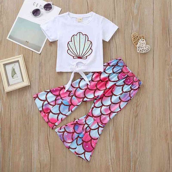 toddler girls clothes fashion summer baby girls outfit white short sleeve t-shirt shell mermaid bell-bottom children kids set
toddler girls clothes fashion summer baby girls outfit white short sleeve t-shirt shell mermaid bell-bottom children kids set