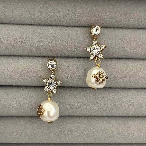 charm large designer jewelry small pearl letter stud earrings classic 925 silver needle retro diamond star, Golden
charm large designer jewelry small pearl letter stud earrings classic 925 silver needle retro diamond star, Golden