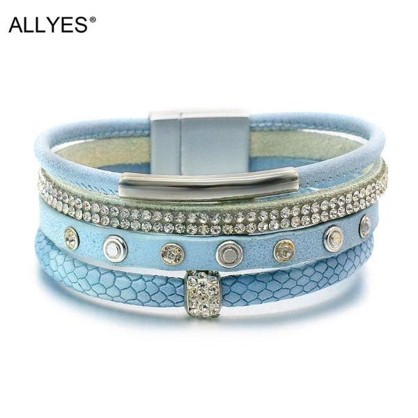 tennis allyes blue simple rhinestone leather bracelets for women boho crystal charm wide wrap bracelet girl party jewelry, Golden;silver
tennis allyes blue simple rhinestone leather bracelets for women boho crystal charm wide wrap bracelet girl party jewelry, Golden;silver
