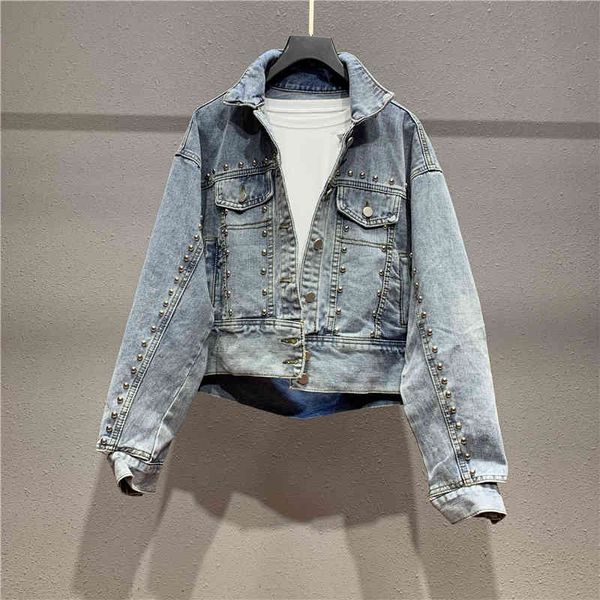 women's jackets baggy jean jacket, harajuku-style jacket with rivets. ebk0, Black;brown
women's jackets baggy jean jacket, harajuku-style jacket with rivets. ebk0, Black;brown