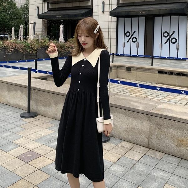 casual dresses 2021 the spring women knitting dress long sleeve vintage korean fashion elegant ladies party black maxi clothes, Black;gray
casual dresses 2021 the spring women knitting dress long sleeve vintage korean fashion elegant ladies party black maxi clothes, Black;gray