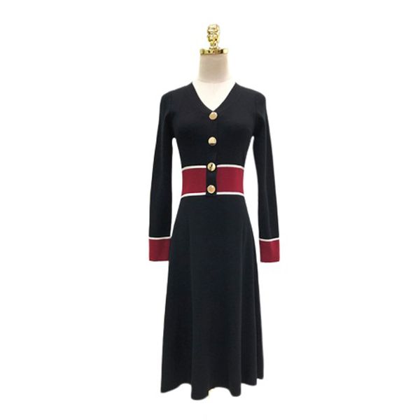 women knitted dress gray black patchwork long sleeve elegant knee length autumn d1276 210514, Black;gray
women knitted dress gray black patchwork long sleeve elegant knee length autumn d1276 210514, Black;gray