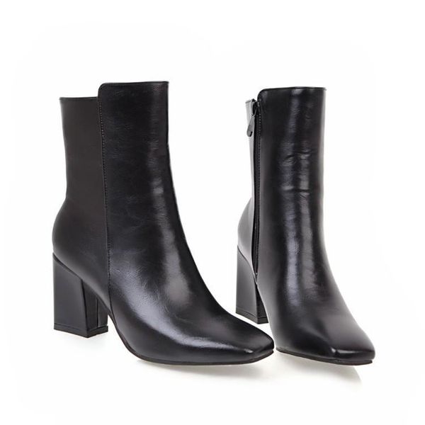 quadrado cabea pu salto alto tornozelo botas femininas preto vermelho branco sapatos zper lateral, Black
quadrado cabea pu salto alto tornozelo botas femininas preto vermelho branco sapatos zper lateral, Black