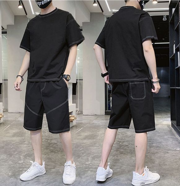 724.men's tracksuits men summer clothing fashion two pieces set short sleeved and knee-length pants outdoor leisure clothes plus size, Gray
724.men's tracksuits men summer clothing fashion two pieces set short sleeved and knee-length pants outdoor leisure clothes plus size, Gray