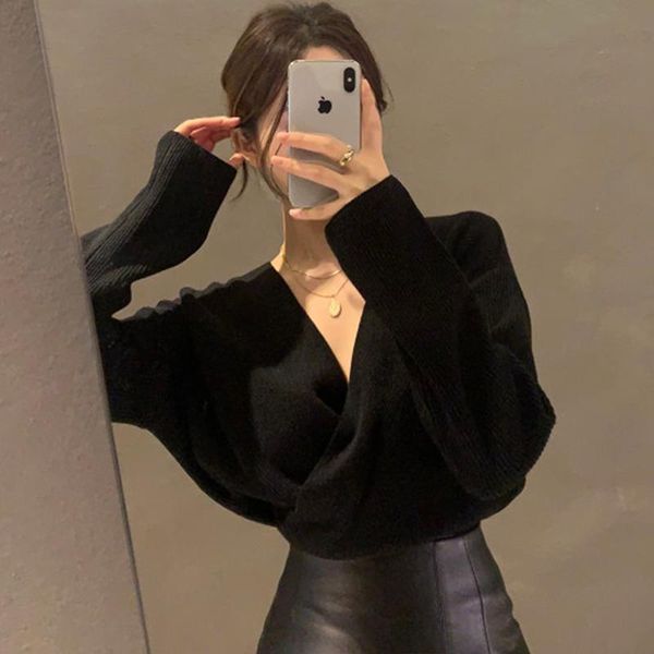 women's sweaters autumn pullovers cross v neck long sleeve knitted sweater thin slim solid crop pull wild jumpers shirt korean, White;black
women's sweaters autumn pullovers cross v neck long sleeve knitted sweater thin slim solid crop pull wild jumpers shirt korean, White;black