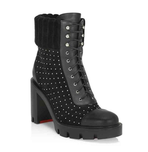 winter women elegant ankle boot luxury designer shoes for woman red bottom high bootie dakita studded suede lug boots lace-up chunky heeled, Black
winter women elegant ankle boot luxury designer shoes for woman red bottom high bootie dakita studded suede lug boots lace-up chunky heeled, Black