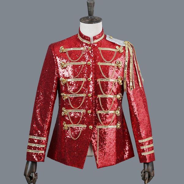 men's suits & blazers red sequin blazer jacket men stage party mens suit dress luxury performance wedding night club costume homme, White;black
men's suits & blazers red sequin blazer jacket men stage party mens suit dress luxury performance wedding night club costume homme, White;black