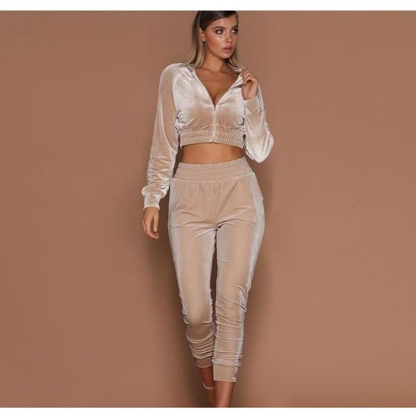 women's tracksuits 2-piece velvet ladies leisure sports suit solid color zipper sportswear & elastic waist trousers wn*, Gray
women's tracksuits 2-piece velvet ladies leisure sports suit solid color zipper sportswear & elastic waist trousers wn*, Gray