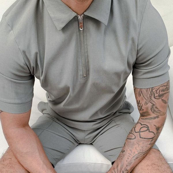 pretty pattern men's zipper polo shirt comfortable breathable fashionable cool daily travel work party, White;black
pretty pattern men's zipper polo shirt comfortable breathable fashionable cool daily travel work party, White;black