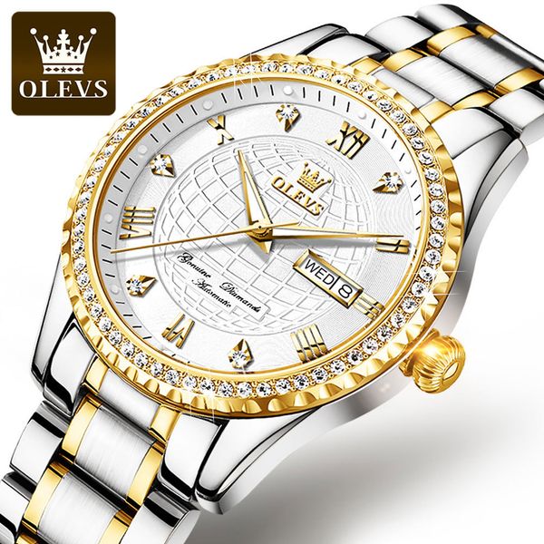 olevs men mechanical watches luxury automatic diamond sports stainless steel waterproof business clock relogio masculino, Slivery;brown
olevs men mechanical watches luxury automatic diamond sports stainless steel waterproof business clock relogio masculino, Slivery;brown
