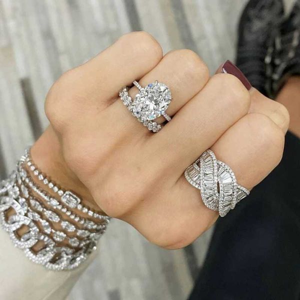 cluster rings classic real solid 925 sterling silver & rose gold oval 4ct simulated diamond engagement wedding for women fine jewelry, Golden;silver
cluster rings classic real solid 925 sterling silver & rose gold oval 4ct simulated diamond engagement wedding for women fine jewelry, Golden;silver