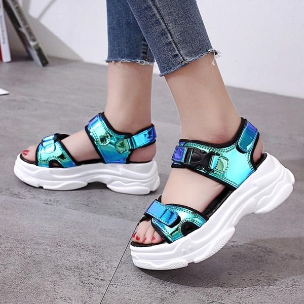 women sport open toe wedge sandals hollow outdoor cool platform shoes bright leather comfy charm beach #s, Black
women sport open toe wedge sandals hollow outdoor cool platform shoes bright leather comfy charm beach #s, Black