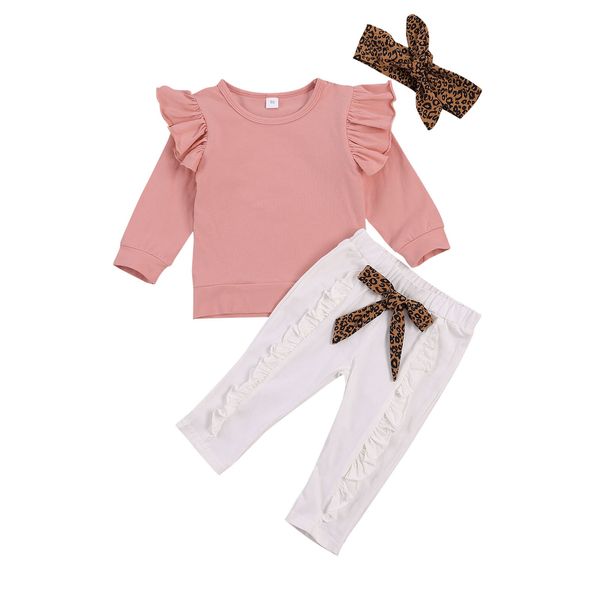 autumn 1-5y toddler kid baby girl clothes set ruffles long sleeve bow pants outfits leopard children clothing 210515, White
autumn 1-5y toddler kid baby girl clothes set ruffles long sleeve bow pants outfits leopard children clothing 210515, White