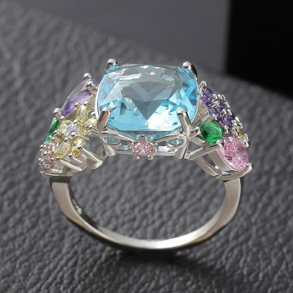 fashion luxury women's 925 silver multi-color gemstone square princess zircon ring engagement wedding gift jewelry cluster rings, Golden;silver
fashion luxury women's 925 silver multi-color gemstone square princess zircon ring engagement wedding gift jewelry cluster rings, Golden;silver