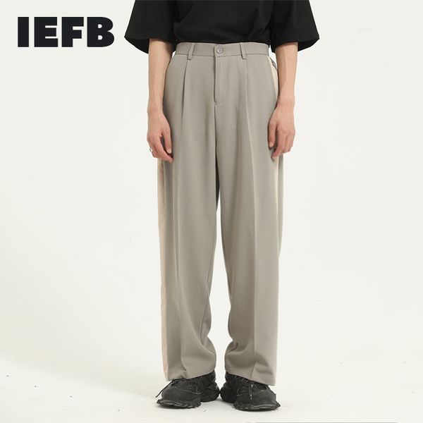 iefb men's straight casual trousers spring summer contrast color matching suit pants for male 9y5956 210524, Black
iefb men's straight casual trousers spring summer contrast color matching suit pants for male 9y5956 210524, Black
